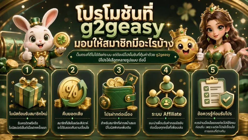โปรโมชันที่ g2geasy มอบให้สมาชิก